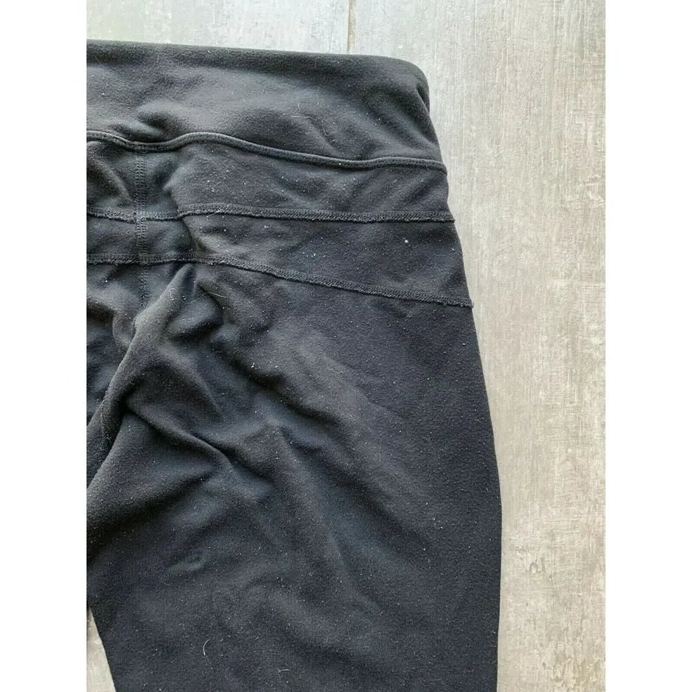 LULULEMON Black Straight Leg Luon Leggings Pants RARE VINTAGE Back Butt Pocket 6